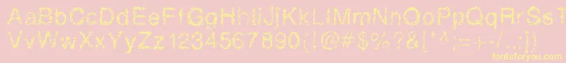 Retrobubbles Font – Yellow Fonts on Pink Background