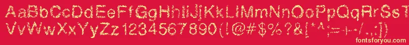 Retrobubbles Font – Yellow Fonts on Red Background