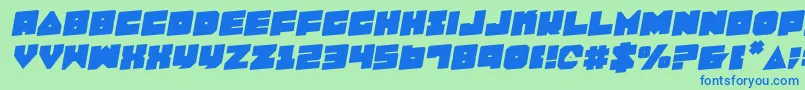 LoboTommyRotalic-fontti – siniset fontit vihreällä taustalla