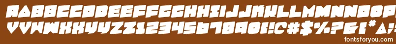 LoboTommyRotalic-Schriftart – Weiße Schriften auf braunem Hintergrund