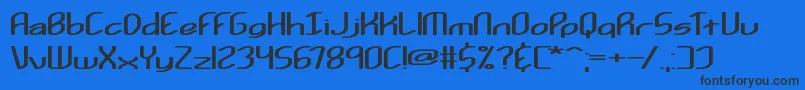 フォントKurvatur – 黒い文字の青い背景