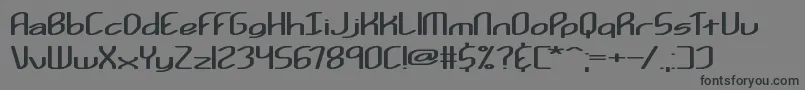 Kurvatur-Schriftart – Schwarze Schriften auf grauem Hintergrund
