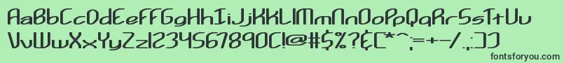 Kurvatur Font – Black Fonts on Green Background