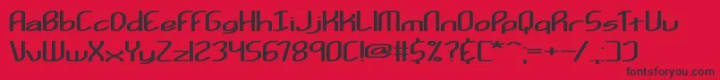 Kurvatur-fontti – mustat fontit punaisella taustalla