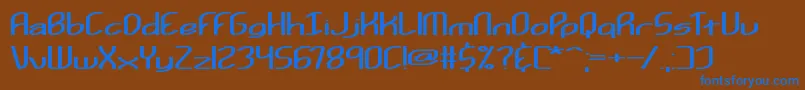 Шрифт Kurvatur – синие шрифты на коричневом фоне