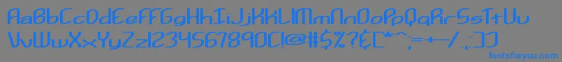 フォントKurvatur – 灰色の背景に青い文字