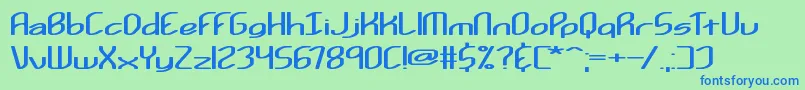 Шрифт Kurvatur – синие шрифты на зелёном фоне