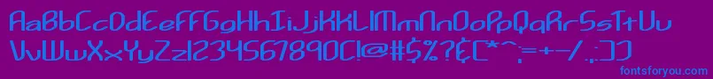 フォントKurvatur – 紫色の背景に青い文字