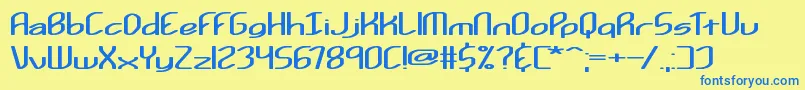 Шрифт Kurvatur – синие шрифты на жёлтом фоне