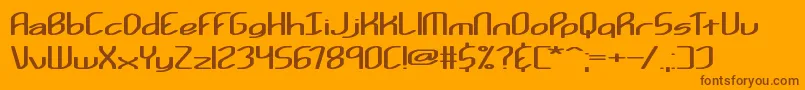 Kurvatur-Schriftart – Braune Schriften auf orangefarbenem Hintergrund