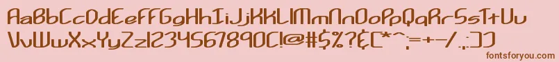 Kurvatur-Schriftart – Braune Schriften auf rosa Hintergrund