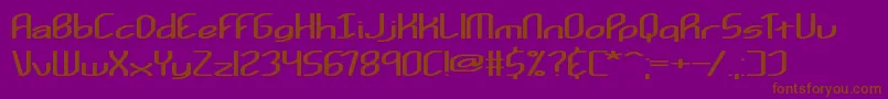 フォントKurvatur – 紫色の背景に茶色のフォント