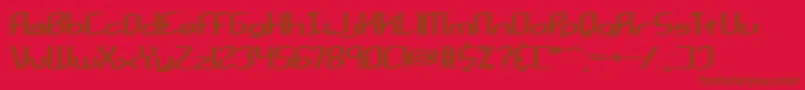 Kurvatur-Schriftart – Braune Schriften auf rotem Hintergrund