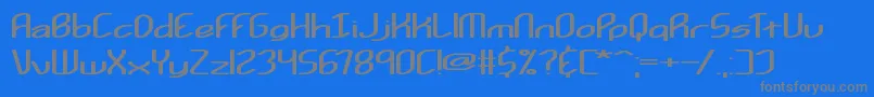 Kurvatur-fontti – harmaat kirjasimet sinisellä taustalla