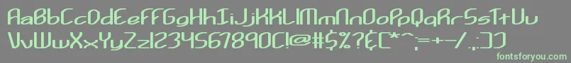 フォントKurvatur – 灰色の背景に緑のフォント