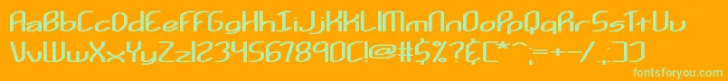 Шрифт Kurvatur – зелёные шрифты на оранжевом фоне