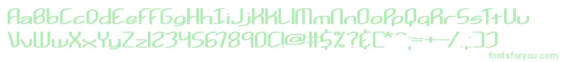 Kurvatur-Schriftart – Grüne Schriften auf weißem Hintergrund