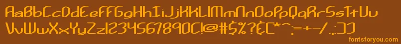 Kurvatur-Schriftart – Orangefarbene Schriften auf braunem Hintergrund