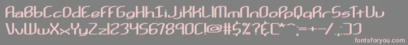 Kurvatur-fontti – vaaleanpunaiset fontit harmaalla taustalla