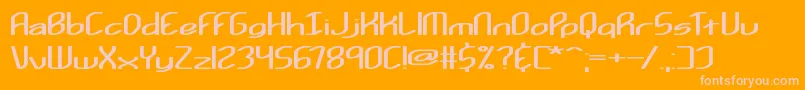 Kurvatur-Schriftart – Rosa Schriften auf orangefarbenem Hintergrund