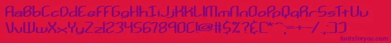 Kurvatur-fontti – violetit fontit punaisella taustalla