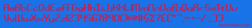 Шрифт Kurvatur – красные шрифты на синем фоне