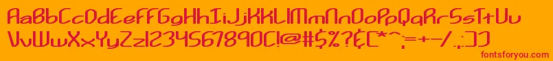 Kurvatur Font – Red Fonts on Orange Background