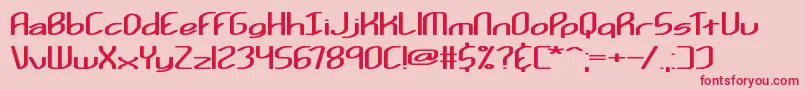 フォントKurvatur – ピンクの背景に赤い文字