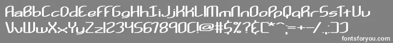 Kurvatur-fontti – valkoiset fontit harmaalla taustalla