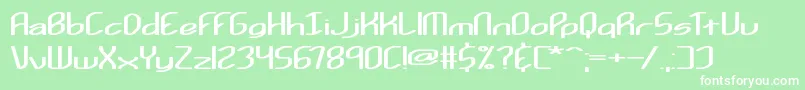 フォントKurvatur – 緑の背景に白い文字