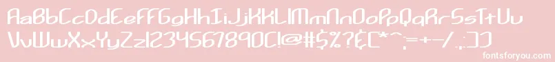 Kurvatur-Schriftart – Weiße Schriften auf rosa Hintergrund