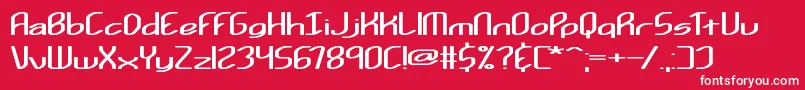Kurvatur Font – White Fonts on Red Background