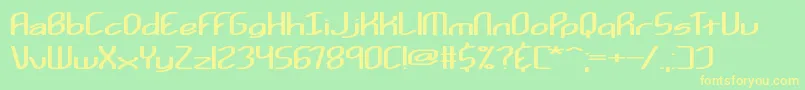 Шрифт Kurvatur – жёлтые шрифты на зелёном фоне
