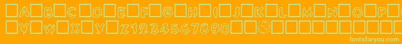 Ghoul Outline Font – Green Fonts on Orange Background