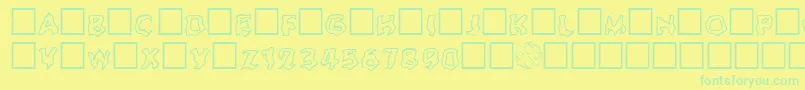 Ghoul Outline Font – Green Fonts on Yellow Background