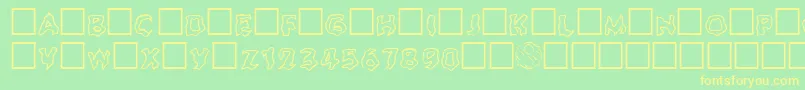 Ghoul Outline Font – Yellow Fonts on Green Background