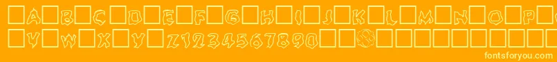 Ghoul Outline Font – Yellow Fonts on Orange Background