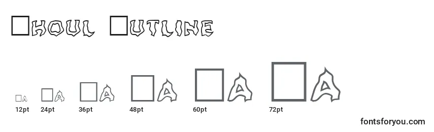 Ghoul Outline Font Sizes