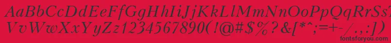 フォントKudrias3 – 赤い背景に黒い文字