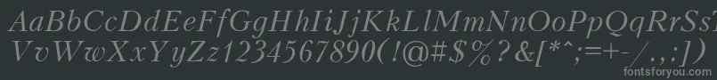 フォントKudrias3 – 黒い背景に灰色の文字