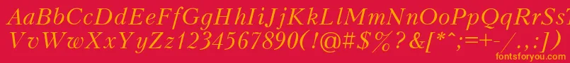 Kudrias3 Font – Orange Fonts on Red Background