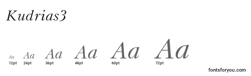 Größen der Schriftart Kudrias3