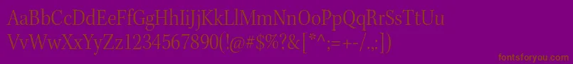 KeplerstdLightscnsubh Font – Brown Fonts on Purple Background