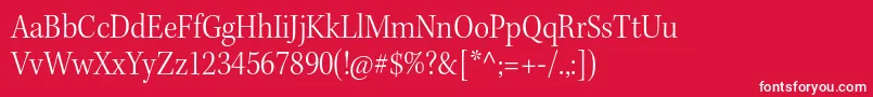 KeplerstdLightscnsubh Font – White Fonts on Red Background