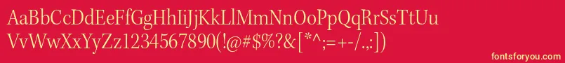 KeplerstdLightscnsubh Font – Yellow Fonts on Red Background