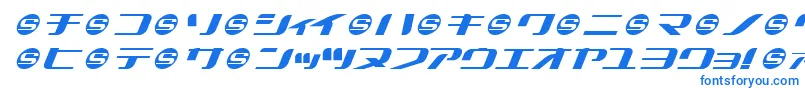 フォントSummercampkasha – 白い背景に青い文字