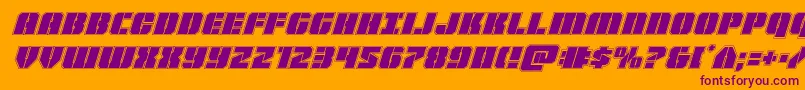 Warpthrusteracadital Font – Purple Fonts on Orange Background