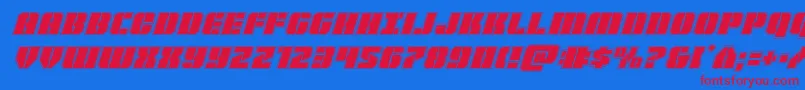 Warpthrusteracadital Font – Red Fonts on Blue Background