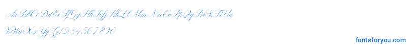 ClaudyaDemo-Schriftart – Blaue Schriften auf weißem Hintergrund