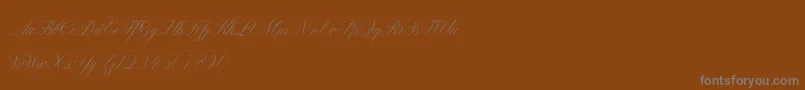 ClaudyaDemo-Schriftart – Graue Schriften auf braunem Hintergrund